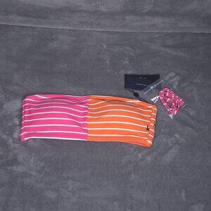 Tommy Hilfiger Womens Colorblock Bandeau Bikini Top XSP With Removable Straps